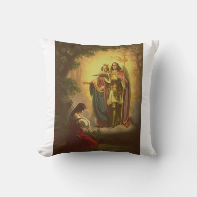 Saint Joan of Arc Throw Pillow (Front)