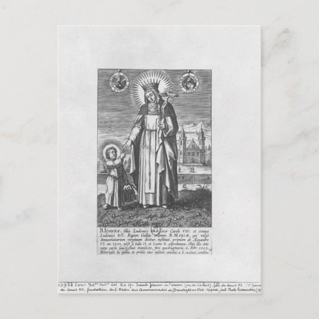 Saint Joan of France and Valois Postcard (Front)
