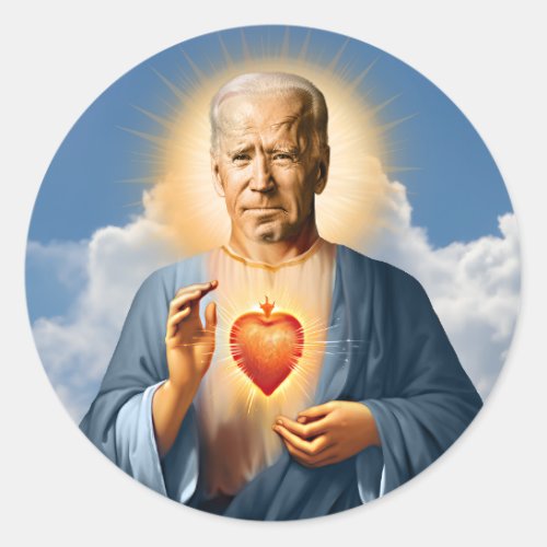 Saint Joe Biden Prayer Candle Classic Round Sticker