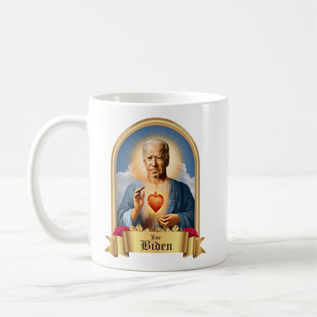 Saint Joe Biden Prayer Candle Coffee Mug (Left)