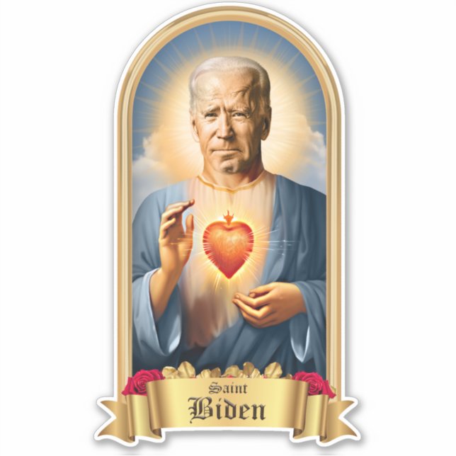 Saint Joe Biden Prayer Candle Sticker (Front)