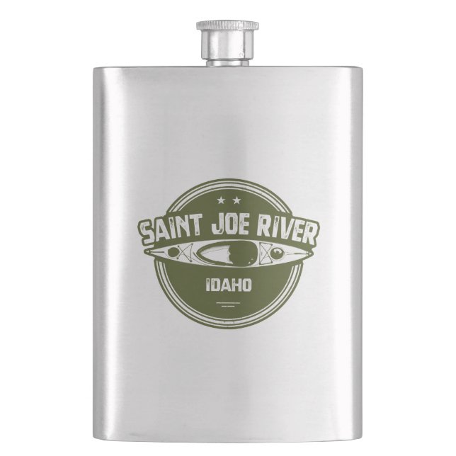 Saint Joe River Idaho Kayaking Flask (Front)