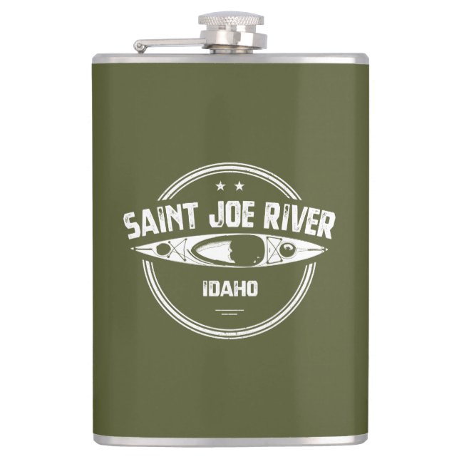 Saint Joe River Idaho Kayaking Flask (Front)