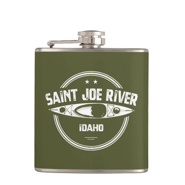 Saint Joe River Idaho Kayaking Flask (Front)