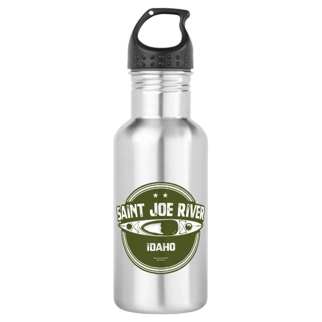 Saint Joe River Idaho Kayaking Stainless Steel Water Bottle (Front)