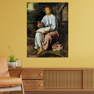 Saint John at Patmos, fine art, Poster