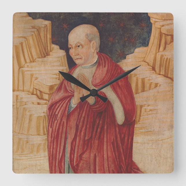 Saint John Cassian Church Father Square Wall Clock (Front)