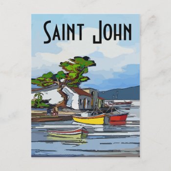 Saint John Island Edit Text Postcard by figstreetstudio at Zazzle