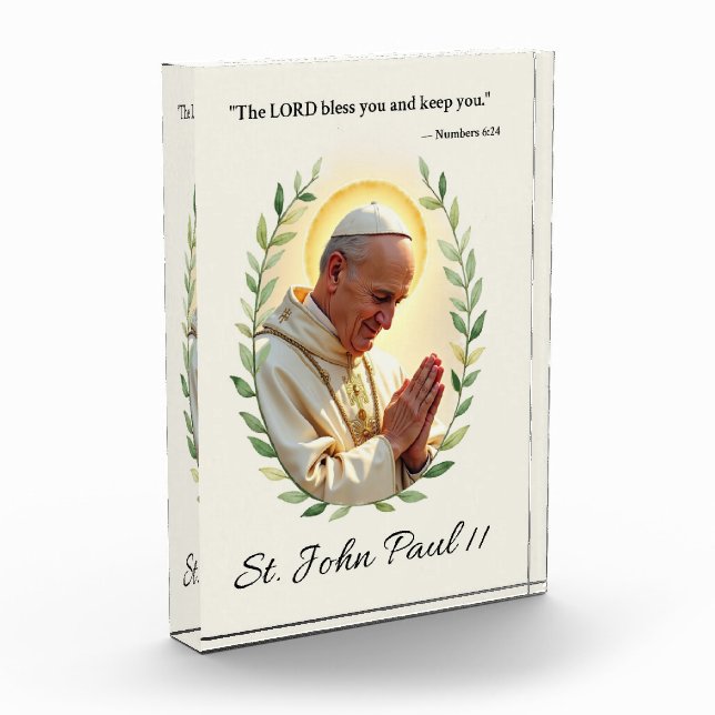 Saint John Paul II God's Peace and Blessings  Acrylic Award (Left)