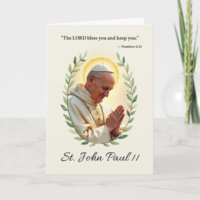 Saint John Paul II God's Peace and Blessings Card (Front)