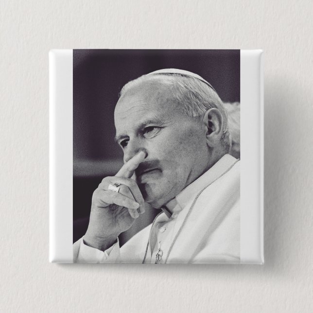 Saint John Paul II The Great Communicator Fine Art Button (Front)