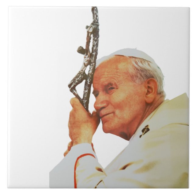 Saint John Paul II The Great Communicator Fine Art Ceramic Tile (Front)