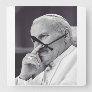 Saint John Paul II The Great Communicator Fine Art Square Wall Clock