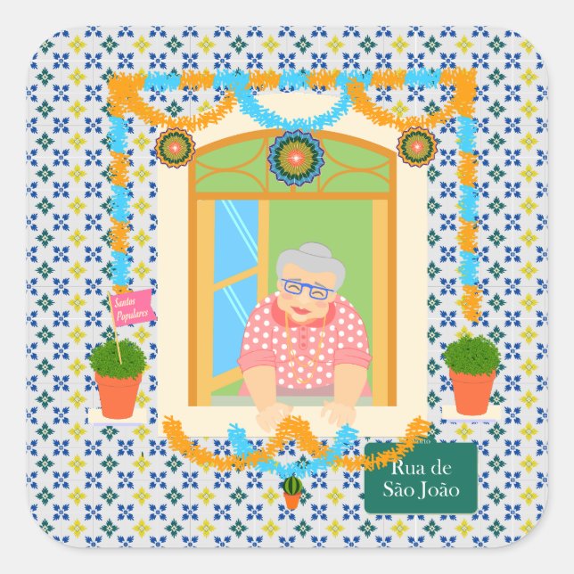 Saint John Portuguese Festa Neighbour Square Sticker (Front)