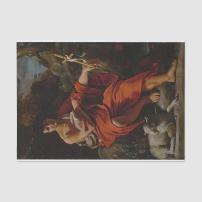 Saint John the Baptist in Wilderness, Lanfranco Tissue Paper (Front)