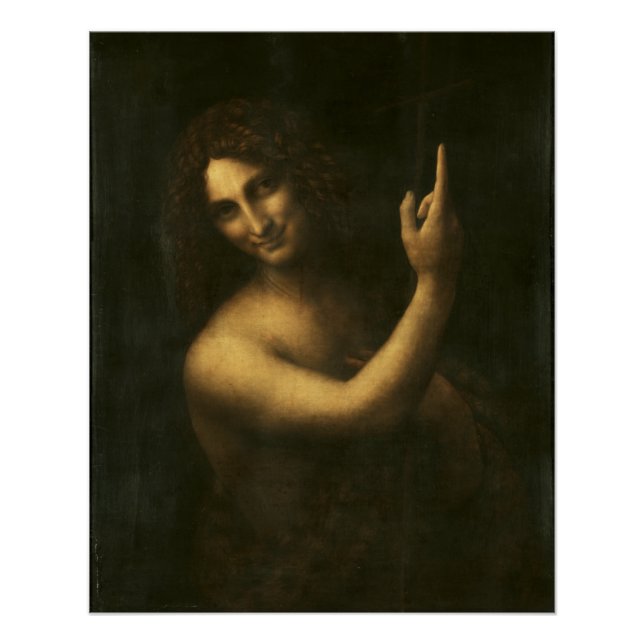 Saint John the Baptist Leonardo da Vinci Glossy Poster (Front)