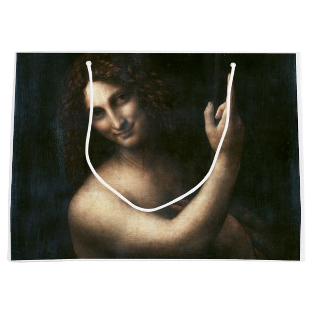 Saint John the Baptist, Leonardo da Vinci Large Gift Bag (Front)