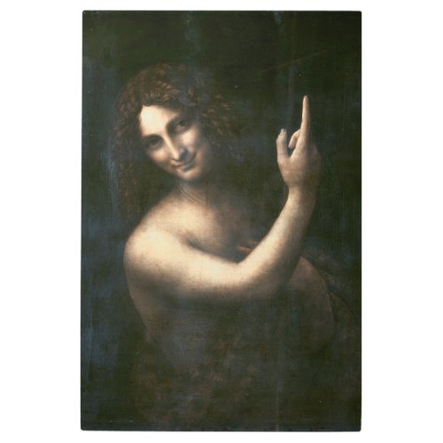 Saint John the Baptist Leonardo da Vinci Metal Print