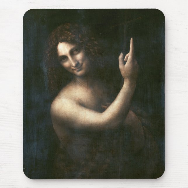 Saint John the Baptist, Leonardo da Vinci Mouse Pad (Front)