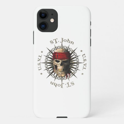 Saint John USVI Pirate Skull iPhone 11 Case