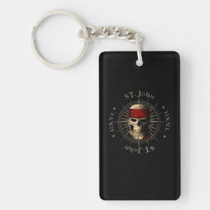 Saint John USVI Pirate Skull Keychain