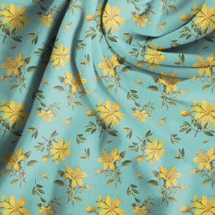 Saint Johns Wort Flowers Pattern Fabric