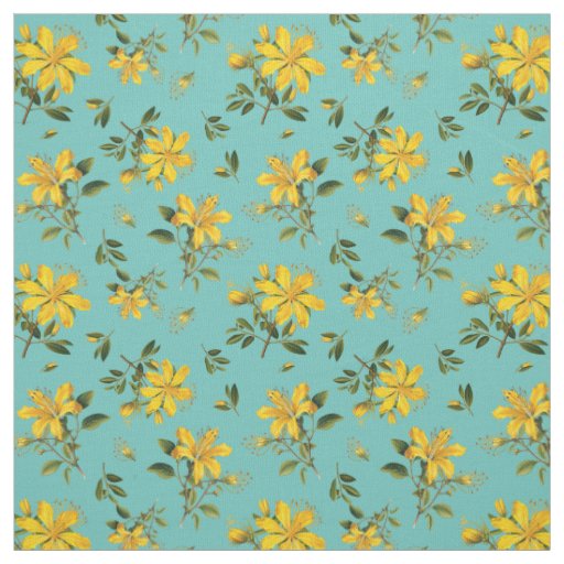 Saint Johns Wort Flowers Pattern Fabric