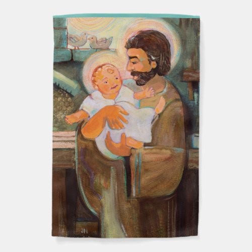 Saint Joseph and Baby Jesus Garden Flag