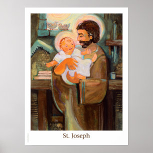 Saint Joseph and Baby Jesus poster
