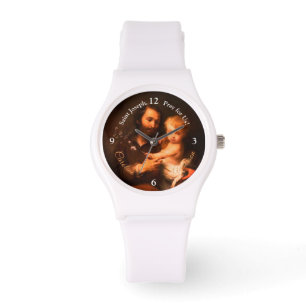 Saint Joseph and Christ Child Personalized Watch