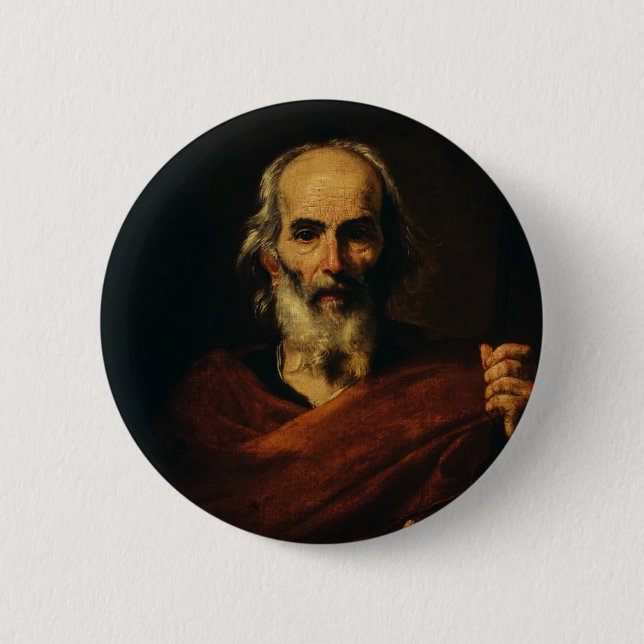 Saint Joseph by Jusepe de Ribera Button (Front)