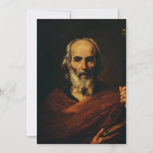 Saint Joseph by Jusepe de Ribera Holiday Card (Front)