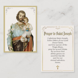 Saint Joseph Catholic Devotional Prayer Card