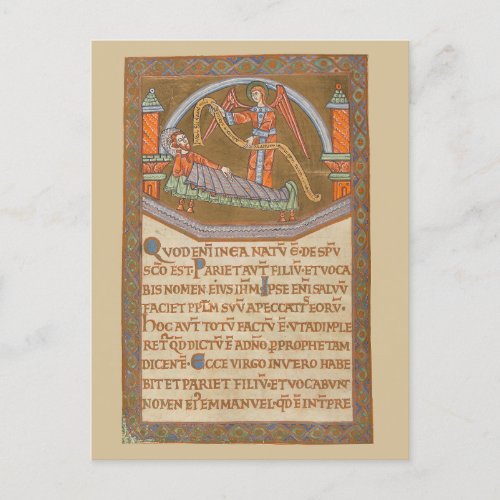 Saint Joseph Christmas Medieval Manuscript Postcard