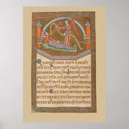Saint Joseph Christmas Medieval Manuscript Poster