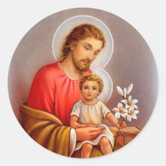 "Saint Joseph feast day" "little saints of spring" Classic Round Sticker