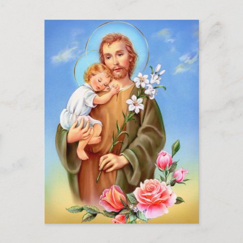 Saint Joseph feast day little saints of spring Postcard