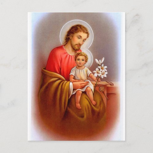 Saint Joseph feast day little saints of spring Postcard