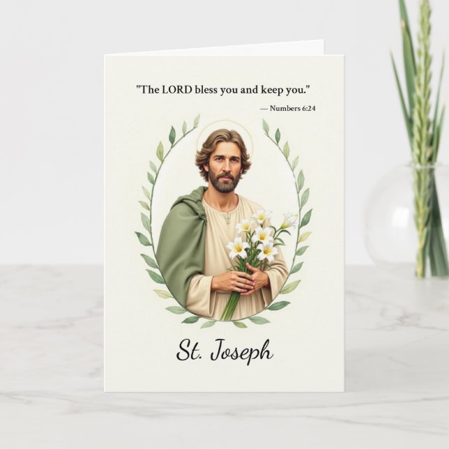 Saint Joseph God’s Peace with Scripture Card (Front)
