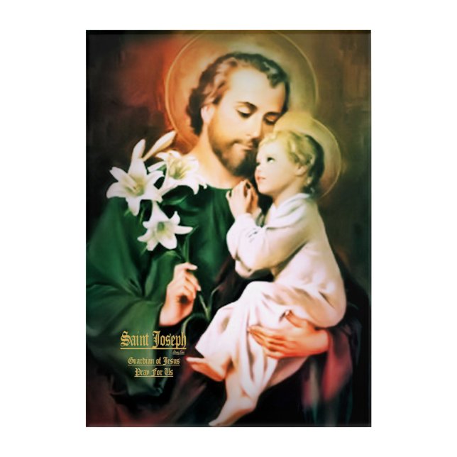 Saint Joseph Guardian of Jesus Acrylic Print (Front)