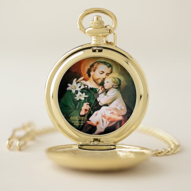 Saint Joseph,  Guardian of Jesus Pocket Watch (Inside)