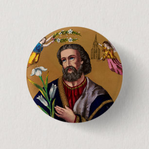 Saint Joseph Guardian of the Holy Family Button