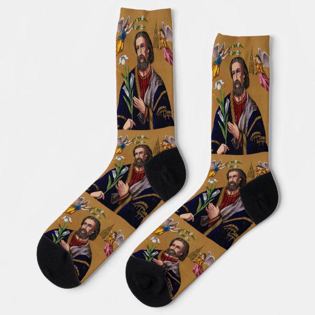 Saint Joseph Guardian of the Holy Family Socks (Left)