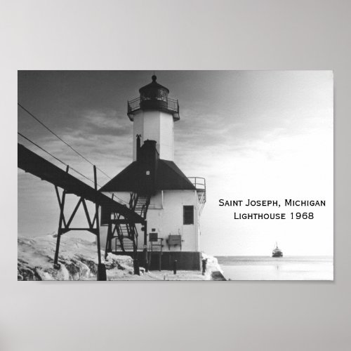 Saint Joseph Michigan Lighthouse 1968 Poster
