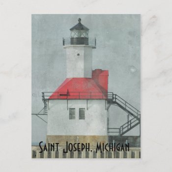 Saint Joseph Michigan Lighthouse Postcard by camcguire at Zazzle