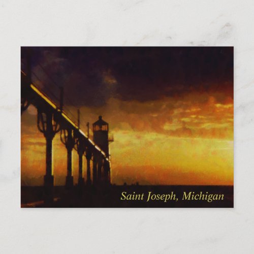 Saint Joseph Michigan Lighthouse Postcard