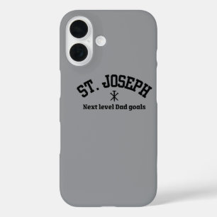 Saint Joseph Next Level Dad Goals Collegiate iPhone 16 Case