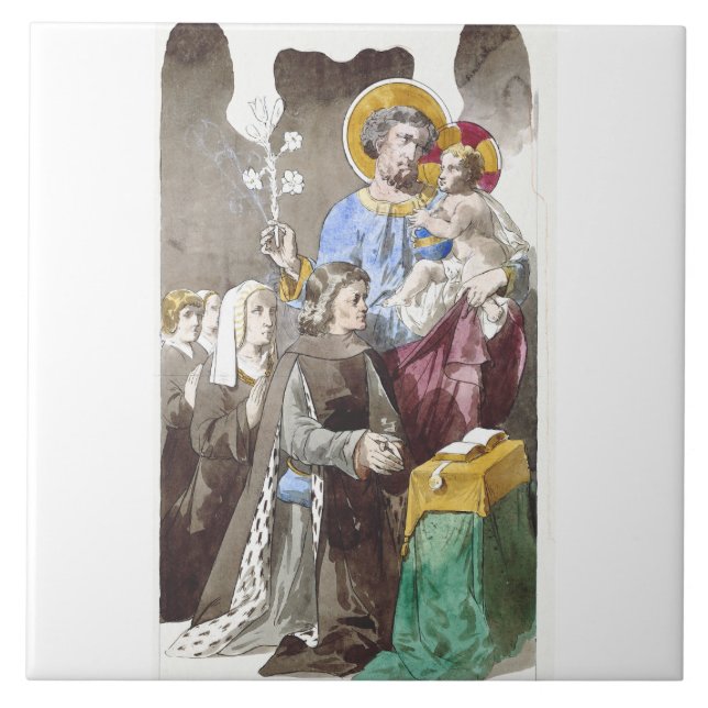 Saint Joseph Patron of the Universal Church Ceramic Tile (Front)