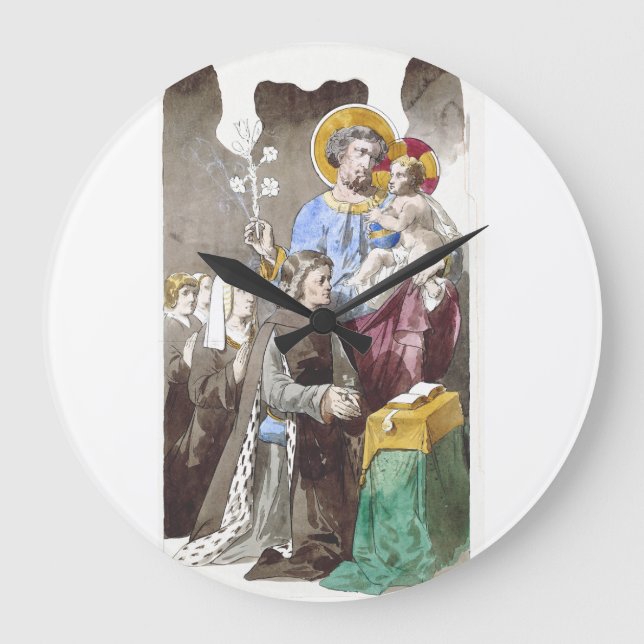 Saint Joseph Patron of the Universal Church Large Clock (Front)