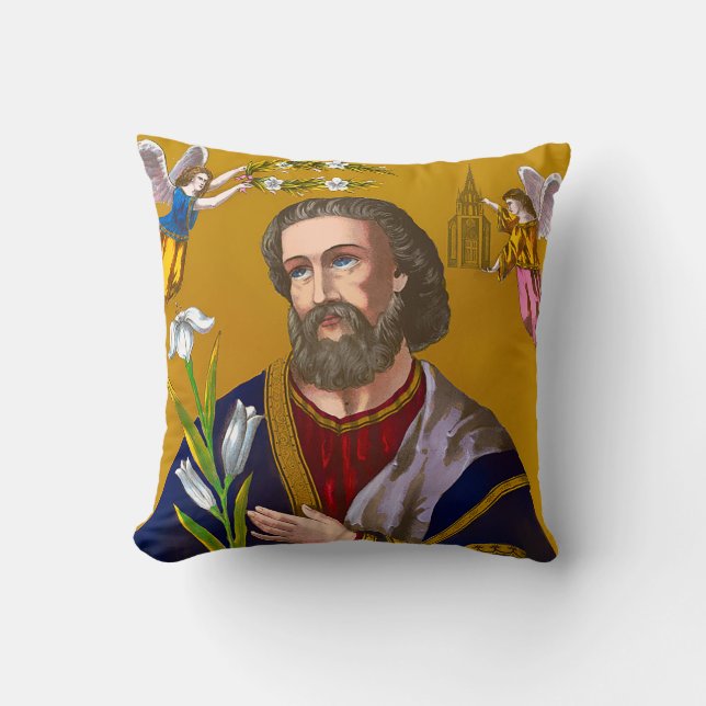 Saint Joseph San Jose Throw Pillow (Front)